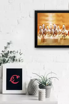 7 Running Lucky Horses Design Satin Matt Texture UV Art Painting