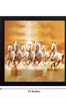 7 Running Lucky Horses Design Satin Matt Texture UV Art Painting