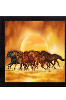 7 Running Lucky Horses Design Satin Matt Texture UV Art Painting