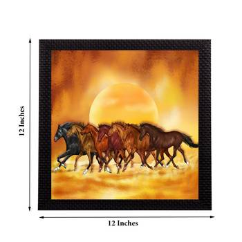 7 Running Lucky Horses Design Satin Matt Texture UV Art Painting 3