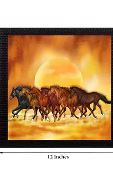 7 Running Lucky Horses Design Satin Matt Texture UV Art Painting