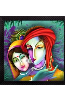 Abstract Radha Krishna Satin Matt Texture UV Art Painting