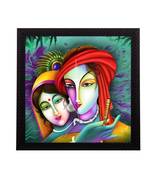 Abstract Radha Krishna Satin Matt Texture UV Art Painting