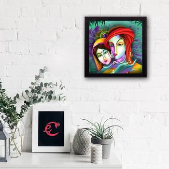 Abstract Radha Krishna Satin Matt Texture UV Art Painting 2