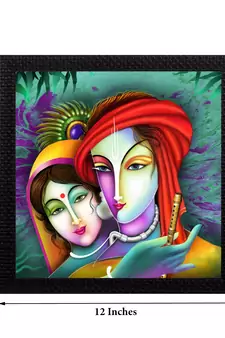 Abstract Radha Krishna Satin Matt Texture UV Art Painting