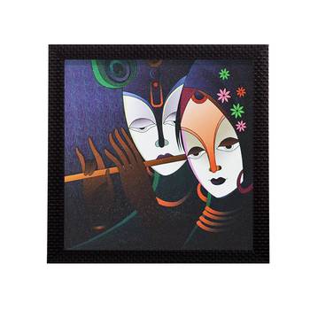 Abstract Radha Krishna Satin Matt Texture UV Art Painting 1