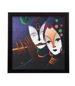 Abstract Radha Krishna Satin Matt Texture UV Art Painting