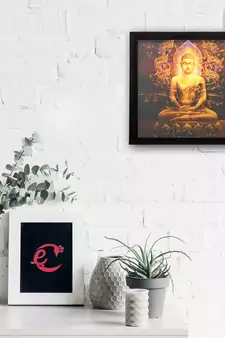 Laughing Buddha Design Satin Matt Texture UV Art Painting