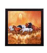7 Running Lucky Horses Design Satin Matt Texture UV Art Painting