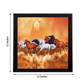 7 Running Lucky Horses Design Satin Matt Texture UV Art Painting 3