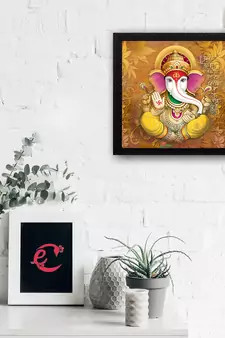 Lord Ganesha Satin Matt Texture UV Art Painting