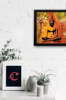 Laughing Buddha Design Satin Matt Texture UV Art Painting