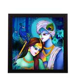 Abstract Radha Krishna Satin Matt Texture UV Art Painting