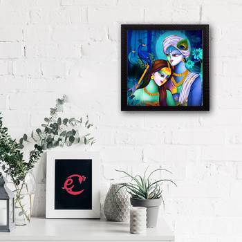 Abstract Radha Krishna Satin Matt Texture UV Art Painting 2