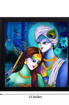 Abstract Radha Krishna Satin Matt Texture UV Art Painting