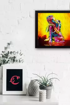 Laughing Buddha Design Satin Matt Texture UV Art Painting