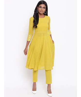 Yellow Gota Sleeve Kurta Set 1