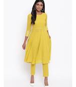 Yellow Gota Sleeve Kurta Set