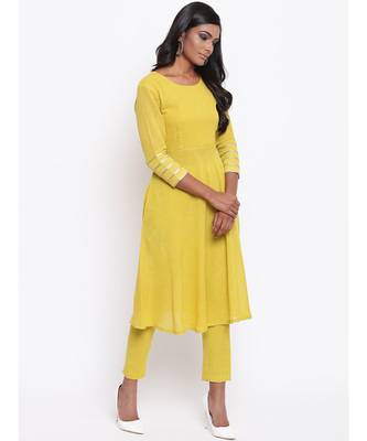 Yellow Gota Sleeve Kurta Set 3