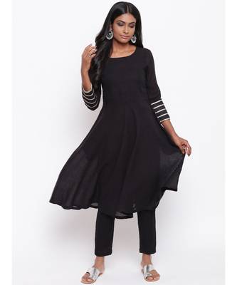 Black Gota Sleeve Kurta Set 1