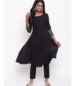Black Gota Sleeve Kurta Set