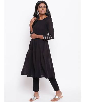 Black Gota Sleeve Kurta Set 2