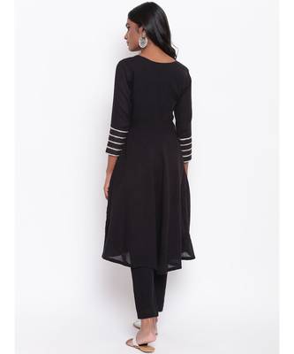 Black Gota Sleeve Kurta Set 4