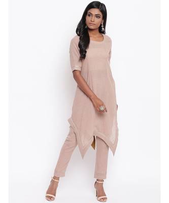 Beige Gota Asymmetric Kurta Set 5