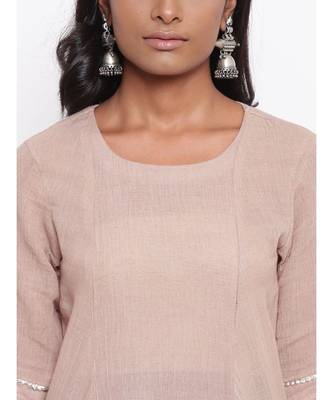 Beige Gota Asymmetric Kurta Set 6