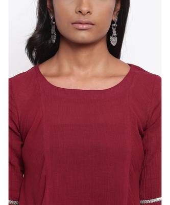 Maroon Gota Asymmetric Kurta Set 6