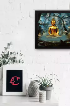 Laughing Buddha Design Satin Matt Texture UV Art Painting