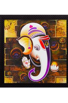 Lord Ganesha Satin Matt Texture UV Art Painting