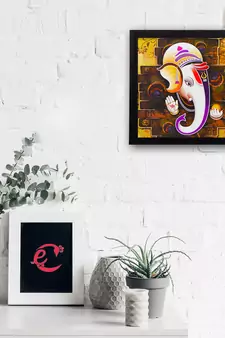 Lord Ganesha Satin Matt Texture UV Art Painting