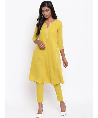 Yellow Gota Panel Kurta Set 1