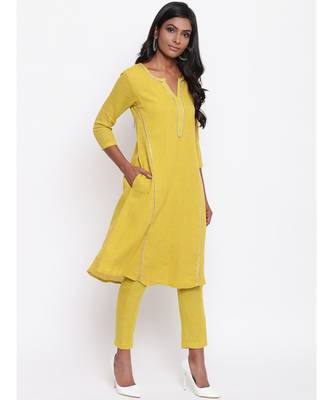 Yellow Gota Panel Kurta Set 3