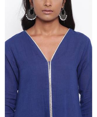 Blue Gota Neck Kurta Set 6