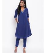 Blue Gota Front Kurta Set