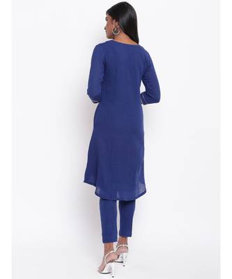 Blue Gota Front Kurta Set 4