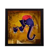 Lord Ganesha Satin Matt Texture UV Art Painting