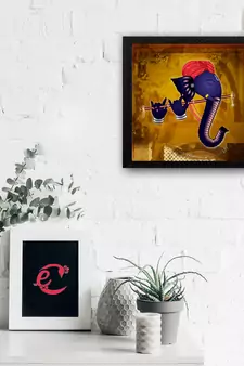 Lord Ganesha Satin Matt Texture UV Art Painting