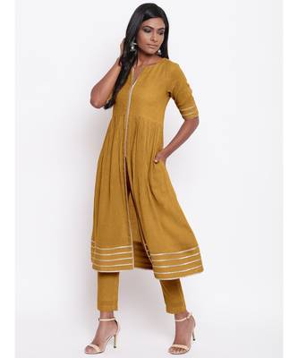Green Gota Slit Kurta Set 2