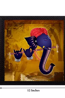 Lord Ganesha Satin Matt Texture UV Art Painting