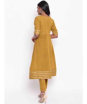Green Gota Slit Kurta Set 4
