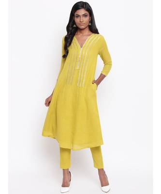 Yellow Gota Kurta Set 1