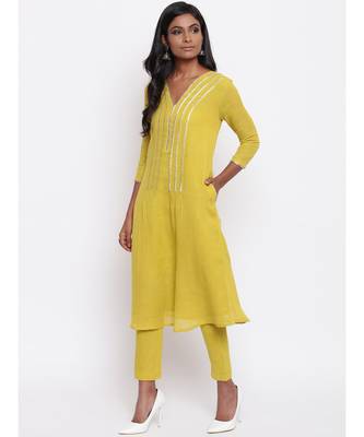 Yellow Gota Kurta Set 2