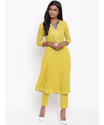 Yellow Gota Kurta Set 5