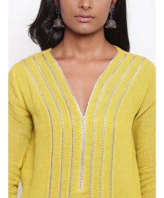 Yellow Gota Kurta Set 6