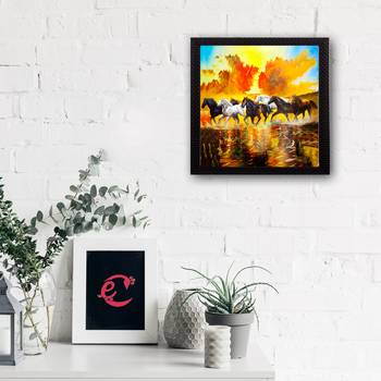 7 Running Lucky Horses Design Satin Matt Texture UV Art Painting 2