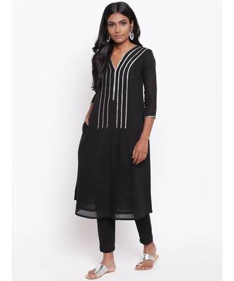 Black Gota Kurta Set 1