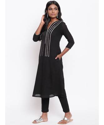 Black Gota Kurta Set 2